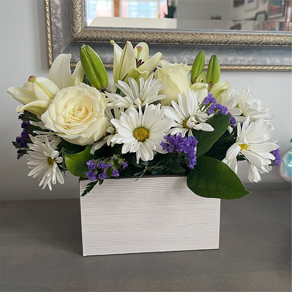 Beyond Blue Box Bouquet – Pt Passionate Florist, Monroe WA