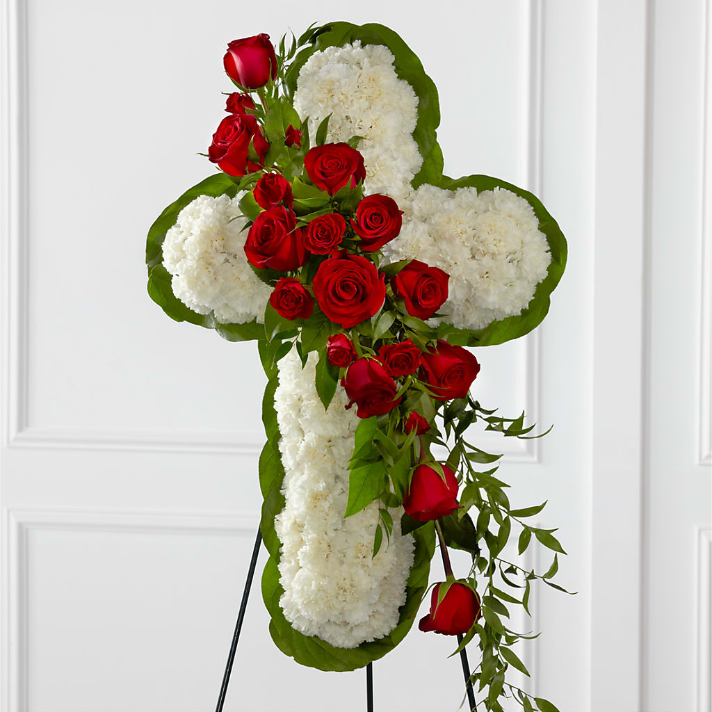 Floral Cross Easel – Pt Passionate Florist, Monroe WA