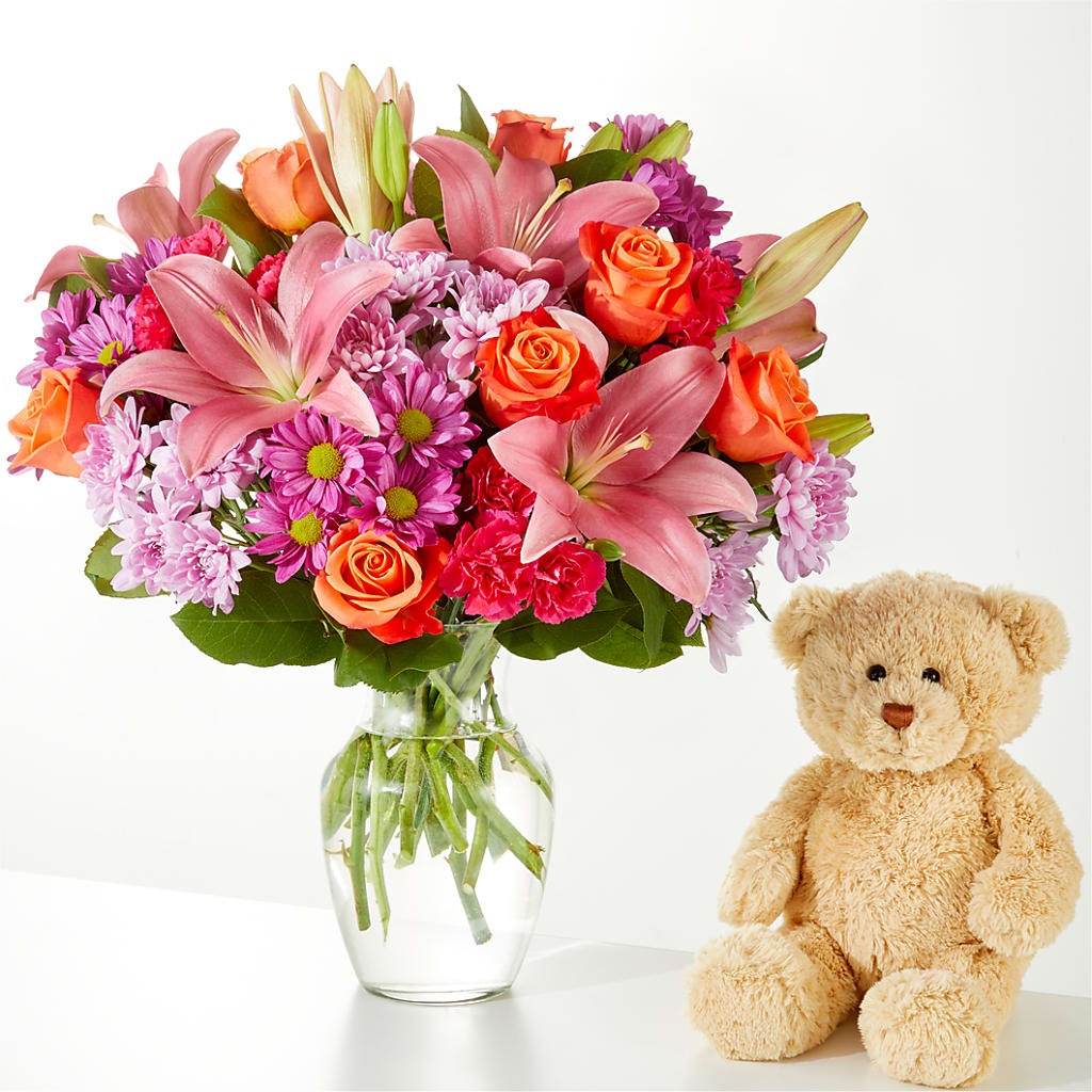 One and Only Bouquet and Bear Bundle –  Pt Passionate Florist, Monroe WA