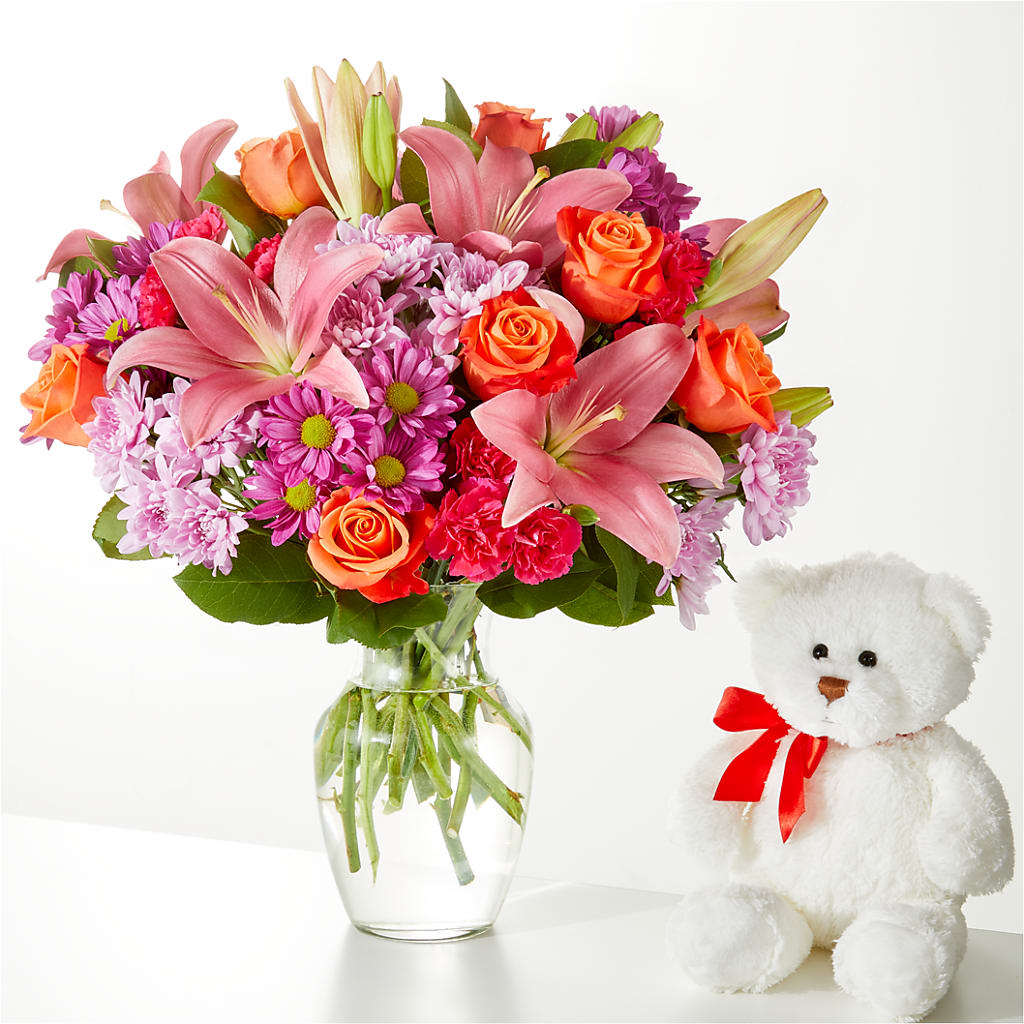 One and Only Bouquet and Bear Bundle –  Pt Passionate Florist, Monroe WA