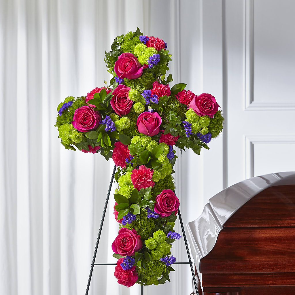 Tribute Rose Floral Cross –  Pt Passionate Florist, Monroe WA