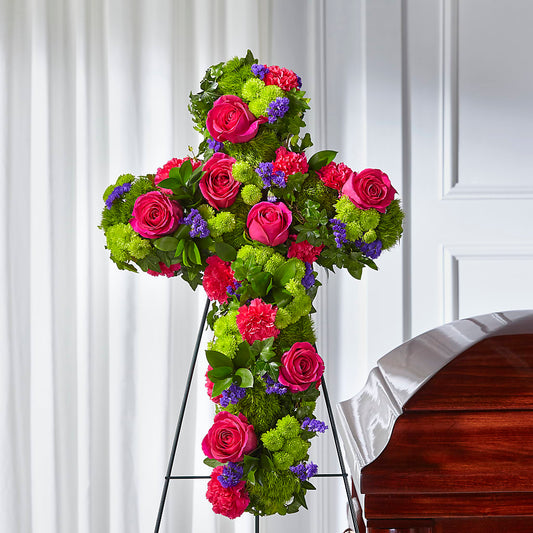 Tribute Rose Floral Cross –  Pt Passionate Florist, Monroe WA