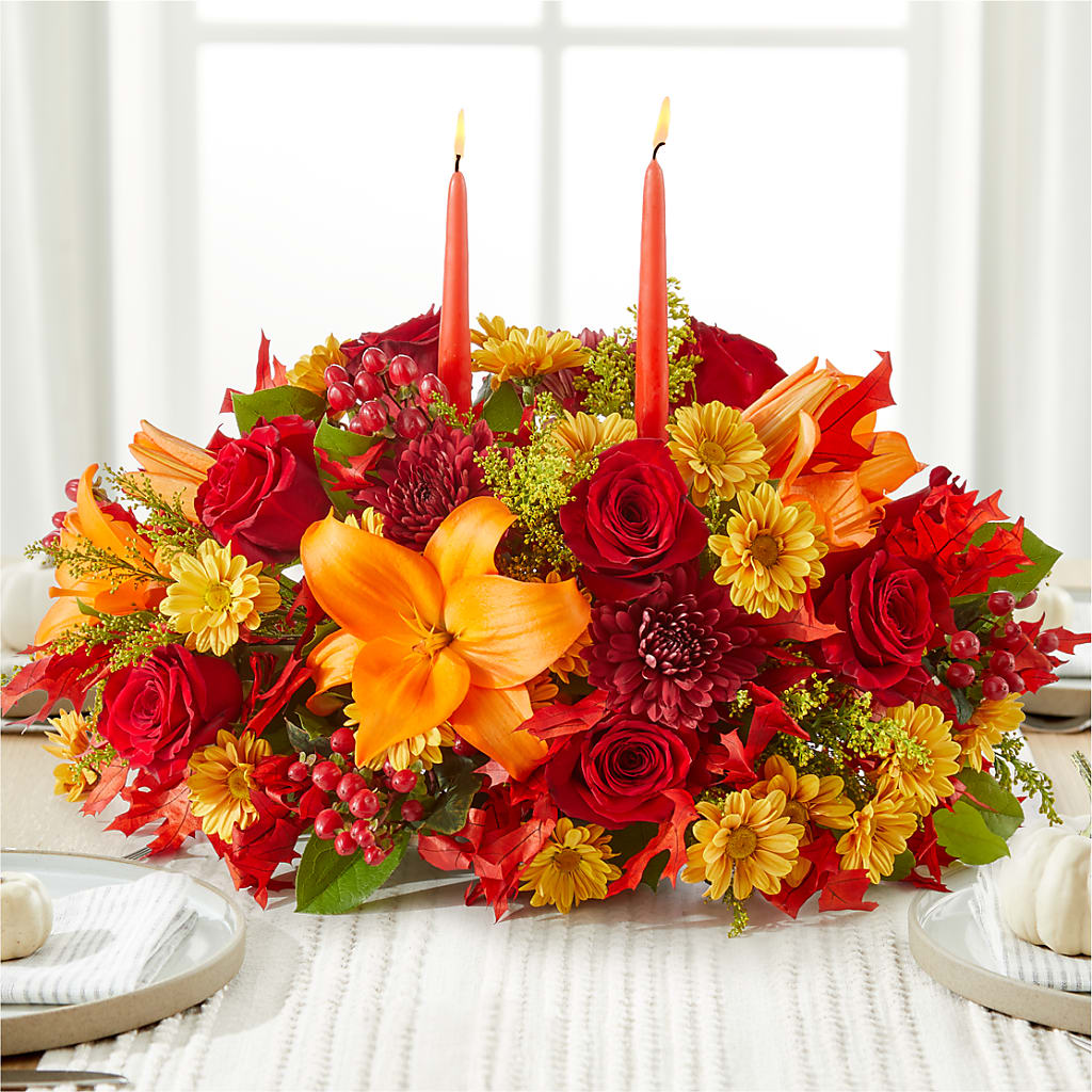 Autumn's Embrace Centerpiece –  Pt Passionate Florist, Monroe WA